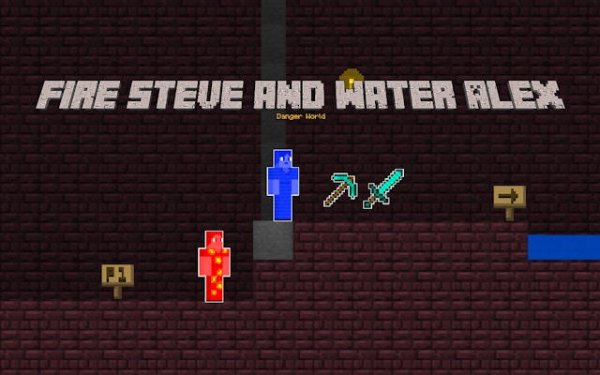Fire Steve and Water Alex: Elemental Adventure Puzzle Game