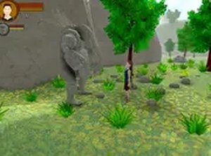 Young Hero and Stone Guardian Puzzle